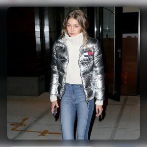 Tommy Hilfiger Silver Puffer Coat